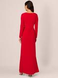 Adrianna Papell Jersey Drape Long Sleeve Dress, Super Red