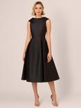 Adrianna Papell Fold Neck Mikado Dress, Black