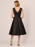 Adrianna Papell Fold Neck Mikado Dress, Black