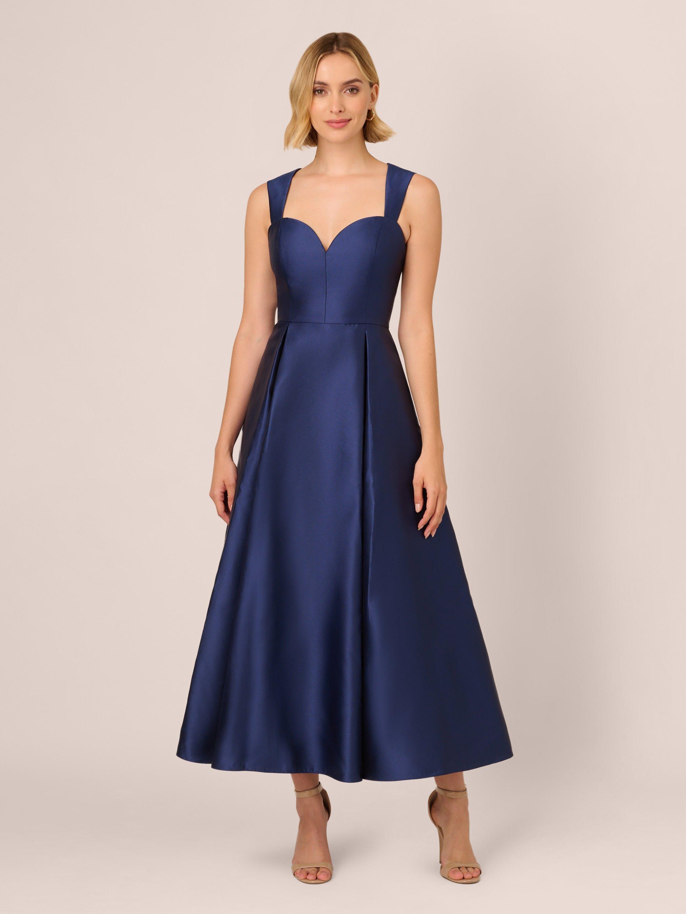 Adrianna Papell Sweetheart Neckline Mikado Dress, Navy