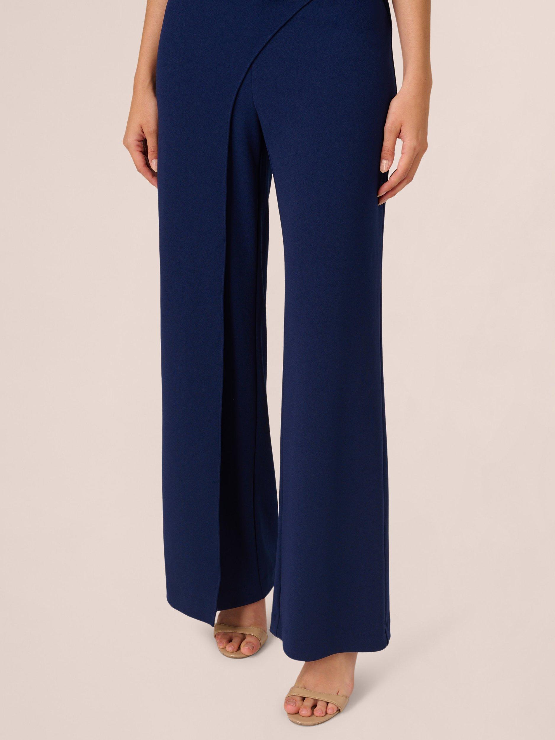 Product image 5 of 7, which shows Adrianna Papell Pearl Knit Jumpsuit, Navy, 6