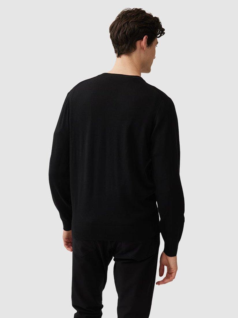 Product image 3 of 5, which shows Rodd & Gunn Phoenix Traceable New Zealand Merino V-neck Jumper, Noir, M