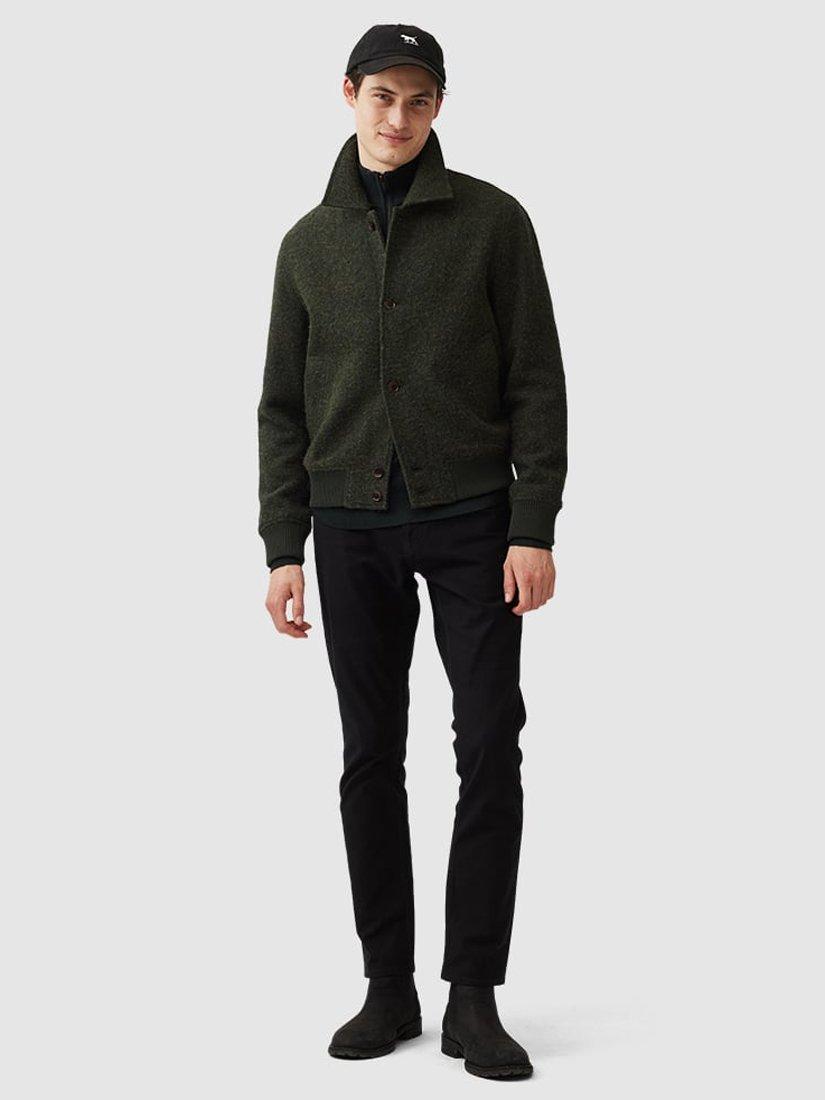 Product image 2 of 5, which shows Rodd & Gunn Calderwell Traceable New Zealand Merino Zip Neck Jumper, Forest, XS