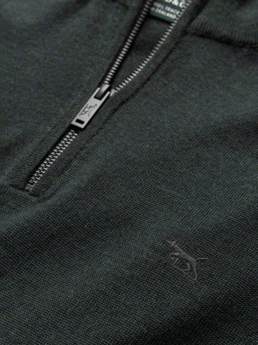 Product image 5 of 5, which shows Rodd & Gunn Calderwell Traceable New Zealand Merino Zip Neck Jumper, Forest, XS