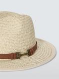 John Lewis Straw Fedora Hat, Natural