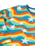 Frugi Kids' Cosy Ember Top, Blue/Multi, Blue/Multi