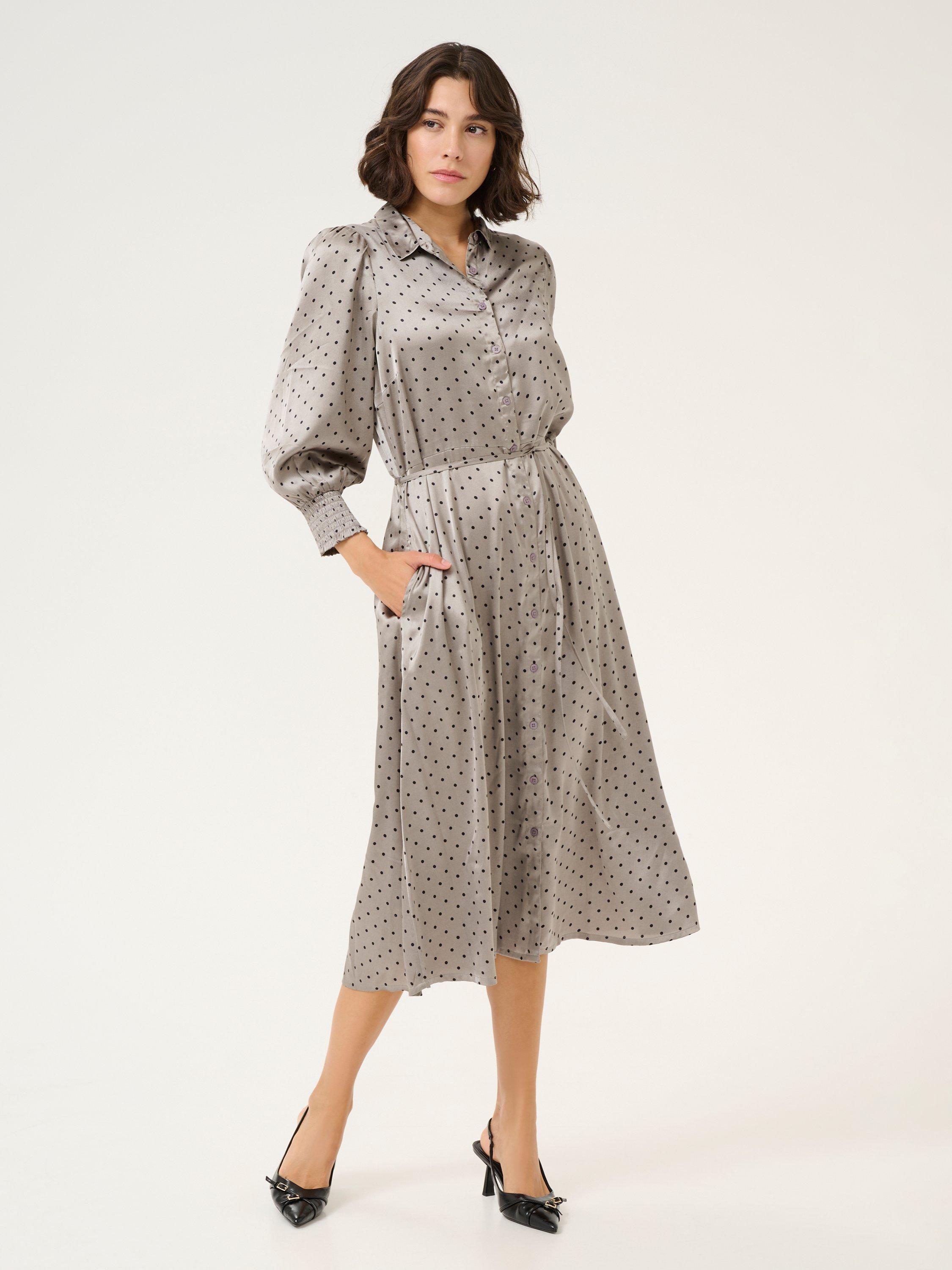 Polka dot knee length dress hotsell