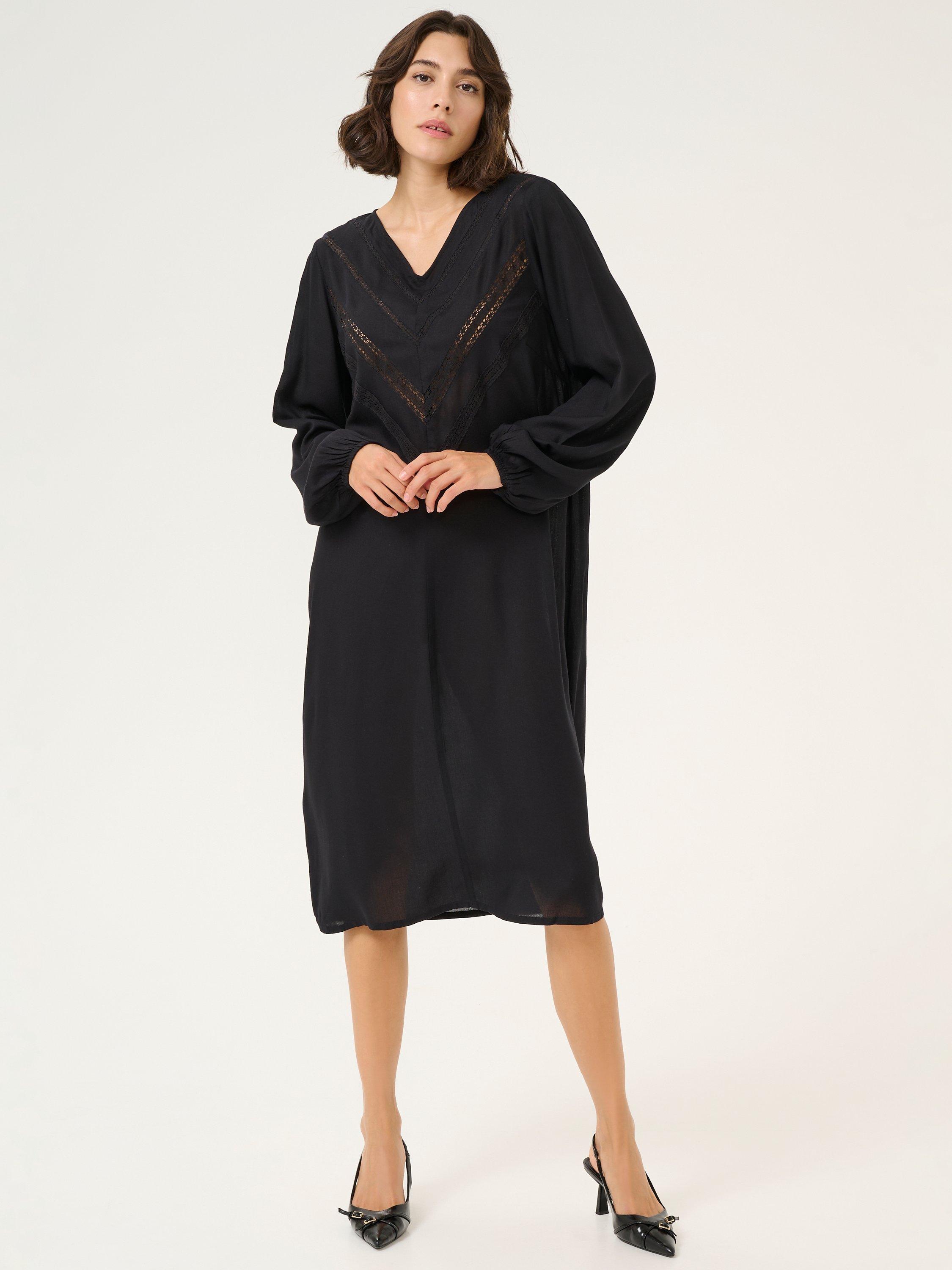 KAFFE Ellanor Loose Midi Dress, Black