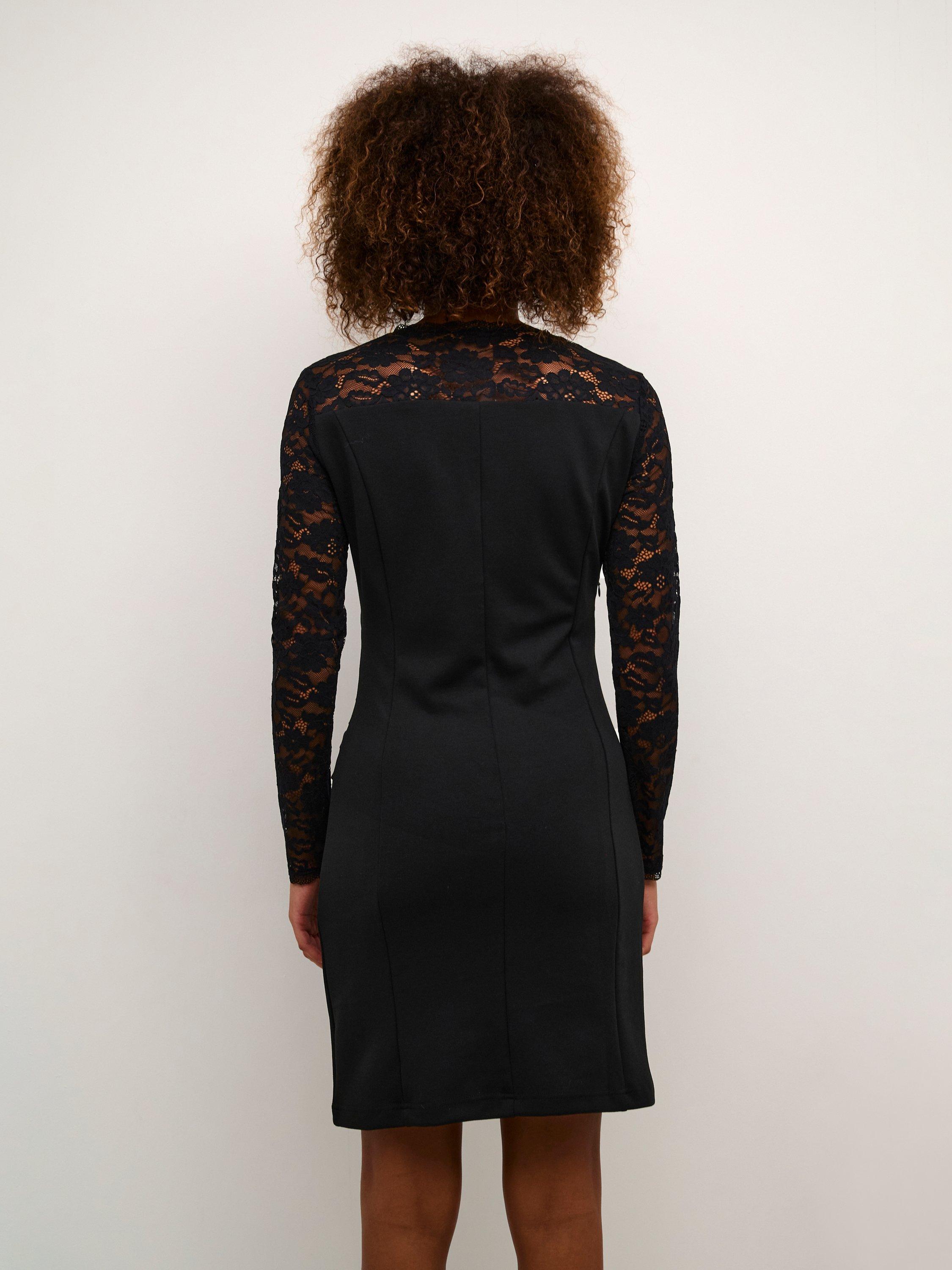 Product image 2 of 6, which shows KAFFE Lara Lace Cocktail Dress, Deep Black, XS
