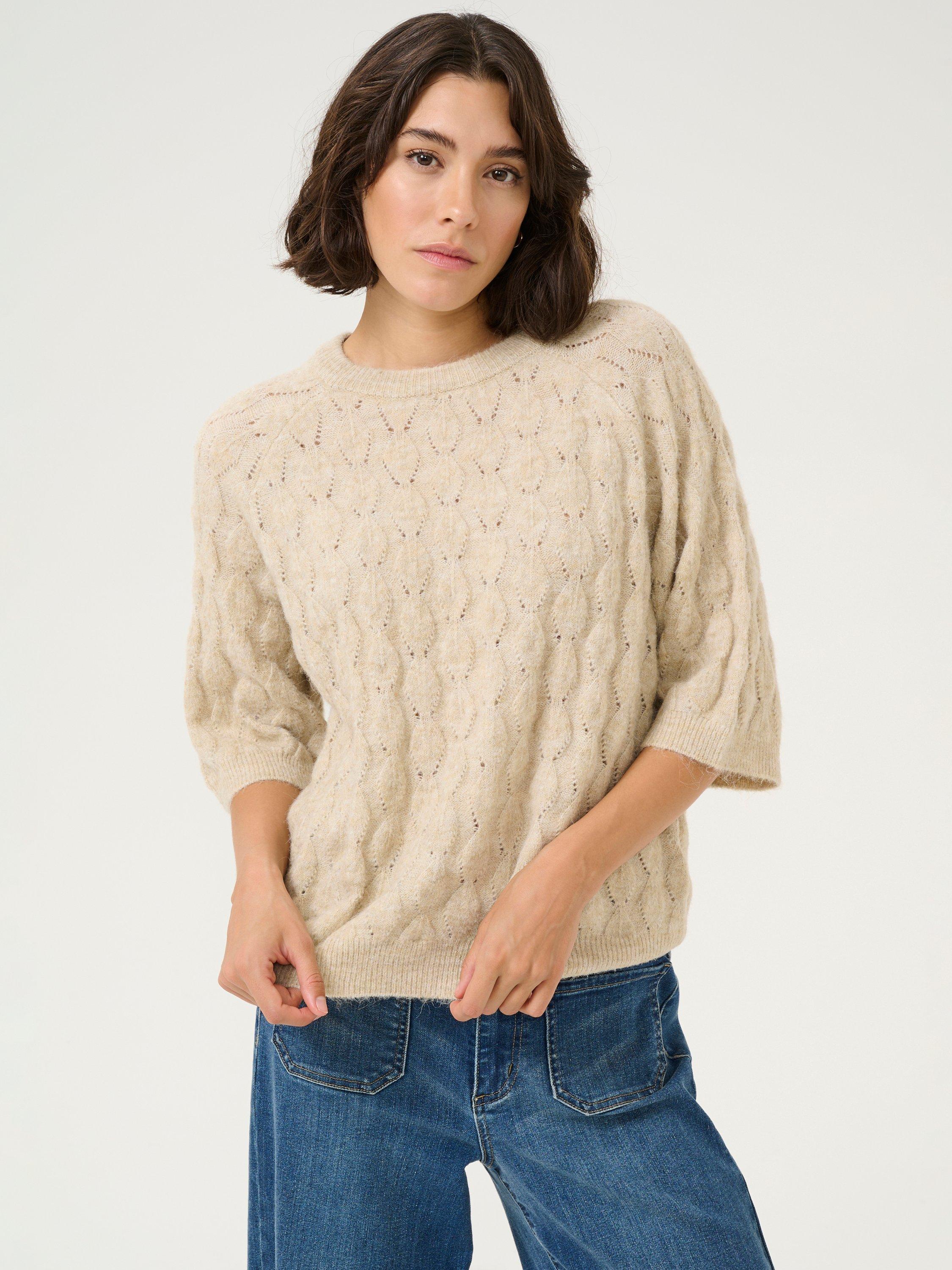 KAFFE Malene Textured Knit Jumper, Beige