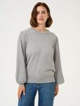 KAFFE Lone Knit Top, Grey Melange