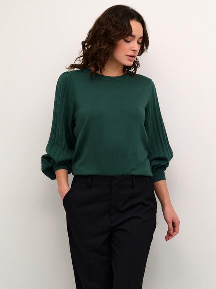 KAFFE Lone Knit Top, Garden Topiary