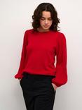 KAFFE Lone Knit Top, Haute Red