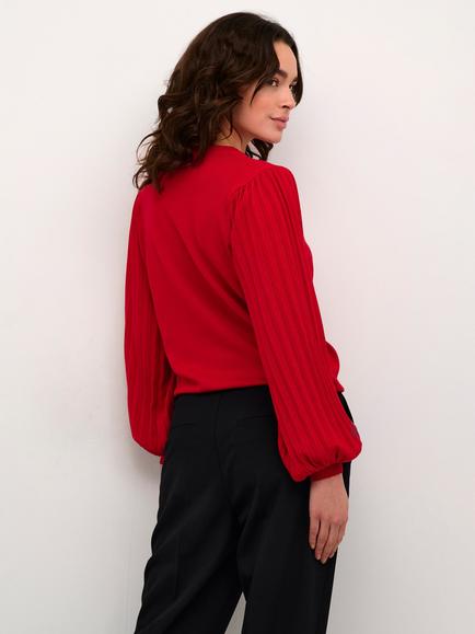 KAFFE Lone Knit Top - view 2, Haute Red