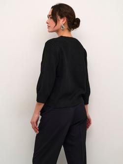 KAFFE Meridith Bead Neck Jumper - view 2, Black Deep