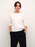 KAFFE Meridith Bead Neck Jumper, Chalk