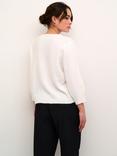 KAFFE Meridith Bead Neck Jumper, Chalk