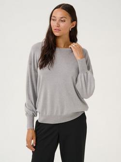 KAFFE Regina Sparkle Knit Top, Grey Silver