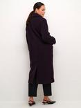 KAFFE Annelise Longline Teddy Coat, Dawn Purple