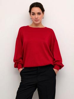 KAFFE Regina Sparkle Knit Top, Haute Red