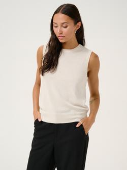 KAFFE Regina Metallic Slip Knit, Sand Dollar