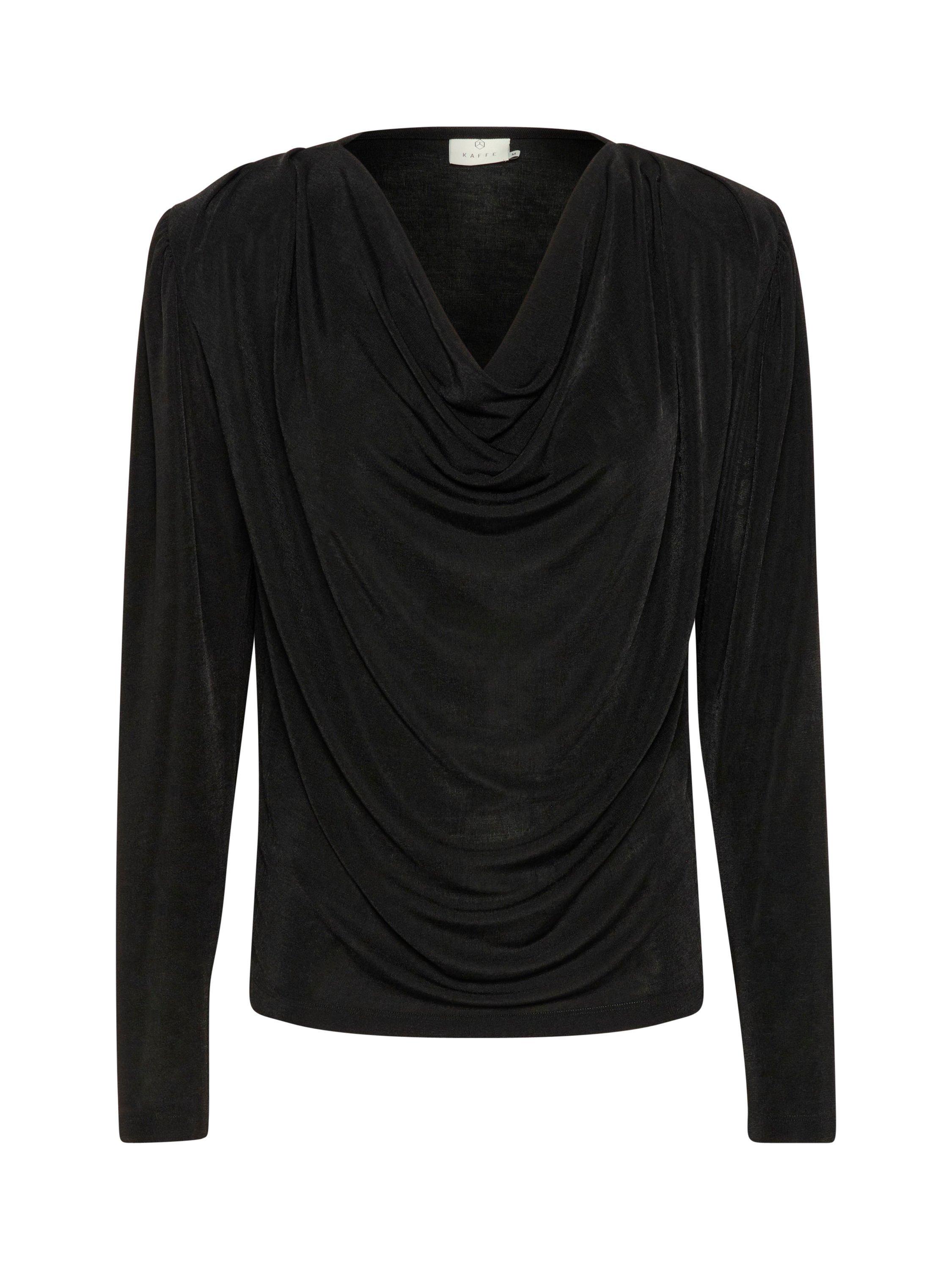 KAFFE Gine Cowl Neck Top, Black Deep