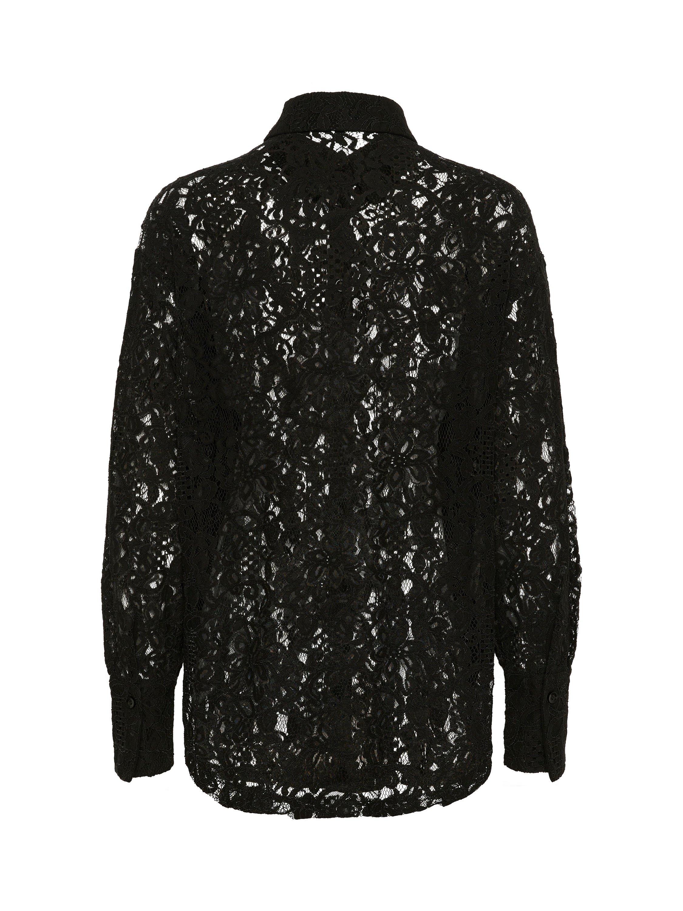 Product image 6 of 6, which shows KAFFE Nelly Lace Top, Black Deep, 8