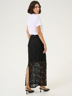 KAFFE Lanice Floral Lace Skirt, Black - view 2, Black