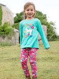 Frugi Kids' Libby Wild Horses Leggings, Pink