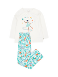 Frugi Kids' Alana Pyjamas, White/Multi, White/Multi