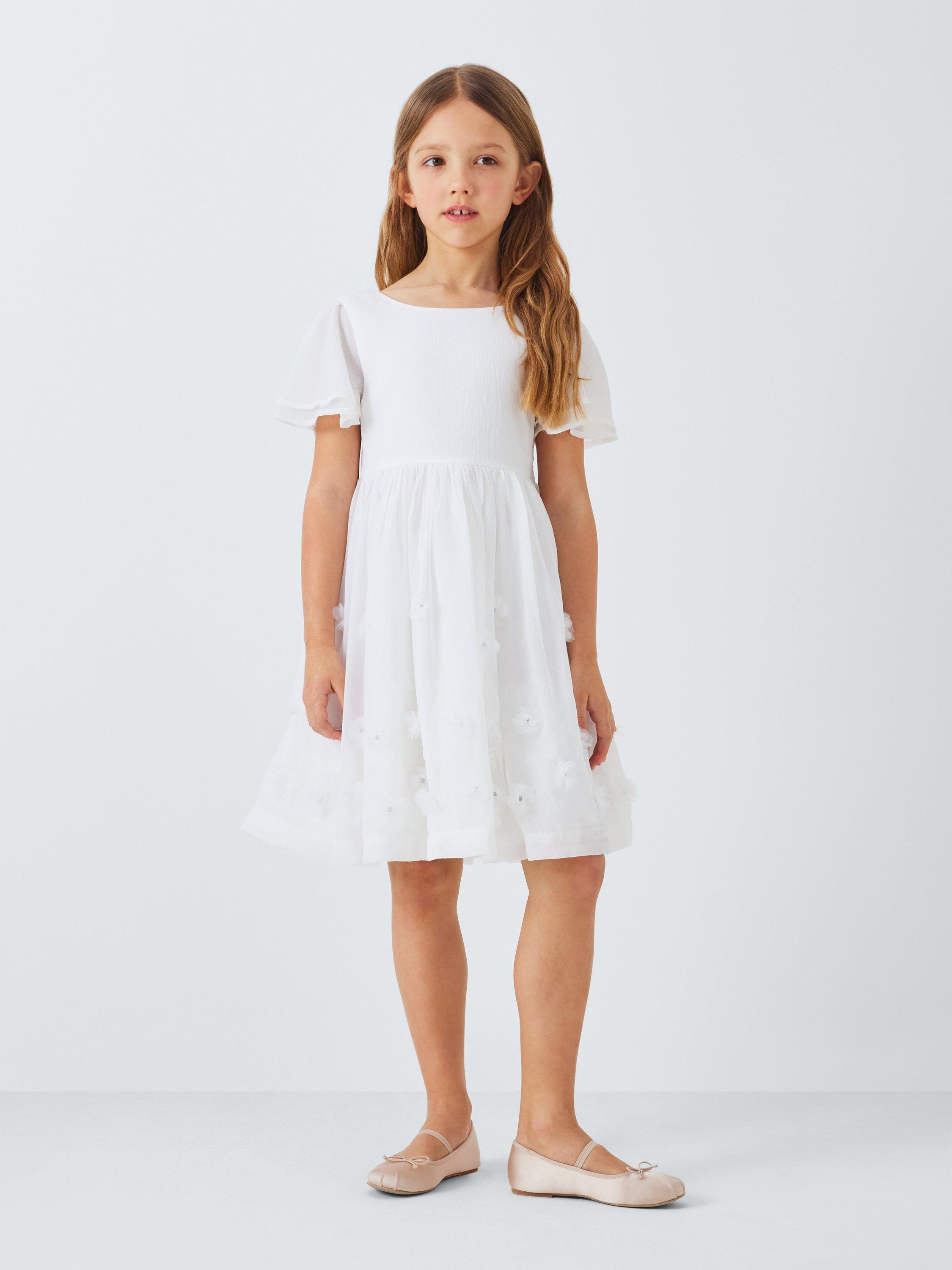 Product image 2 of 7, which shows John Lewis Heirloom Collection Kids' 3D Flower Bridesmaid Dress, White, 2 years