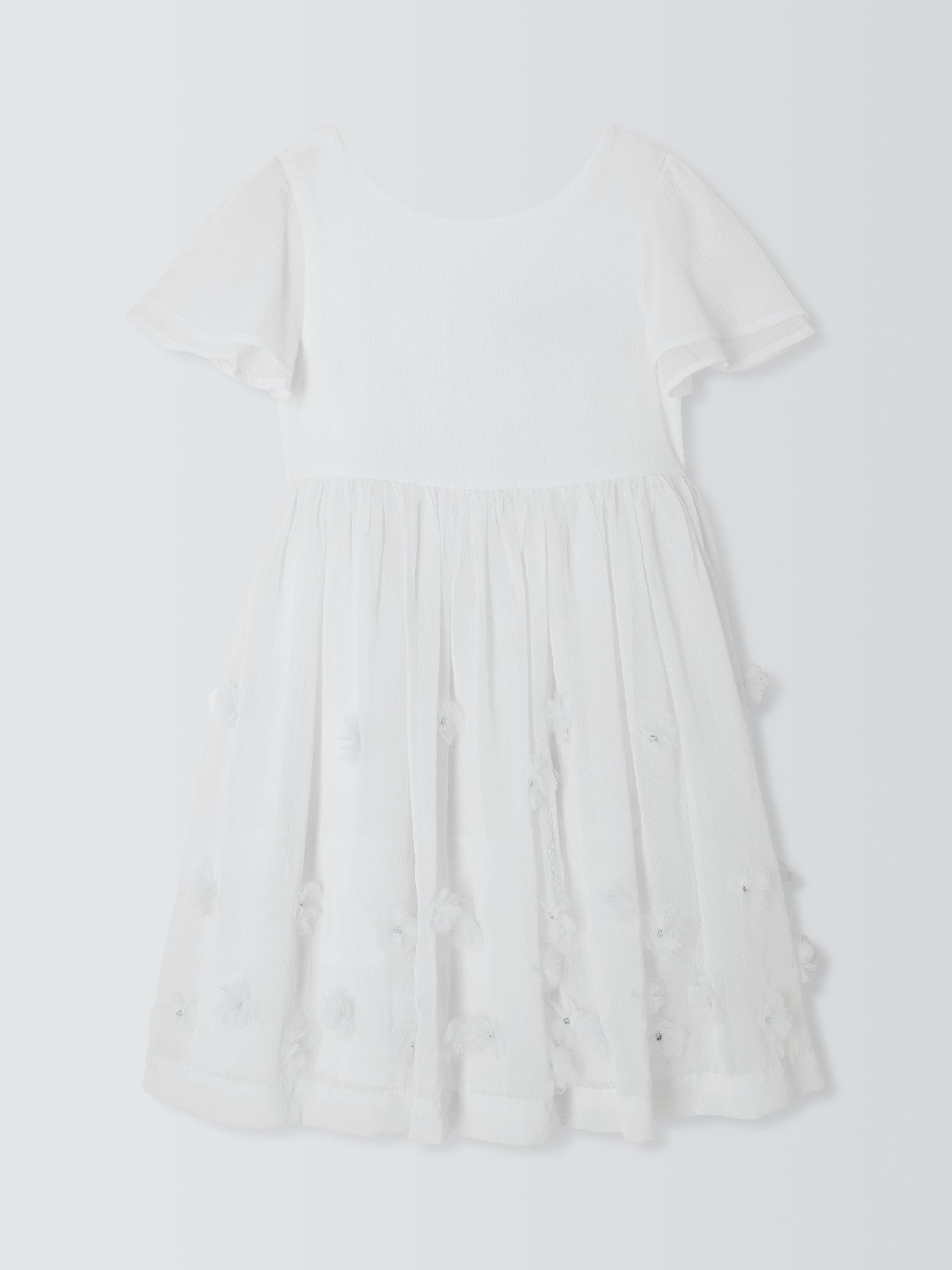 Product image 3 of 7, which shows John Lewis Heirloom Collection Kids' 3D Flower Bridesmaid Dress, White, 2 years