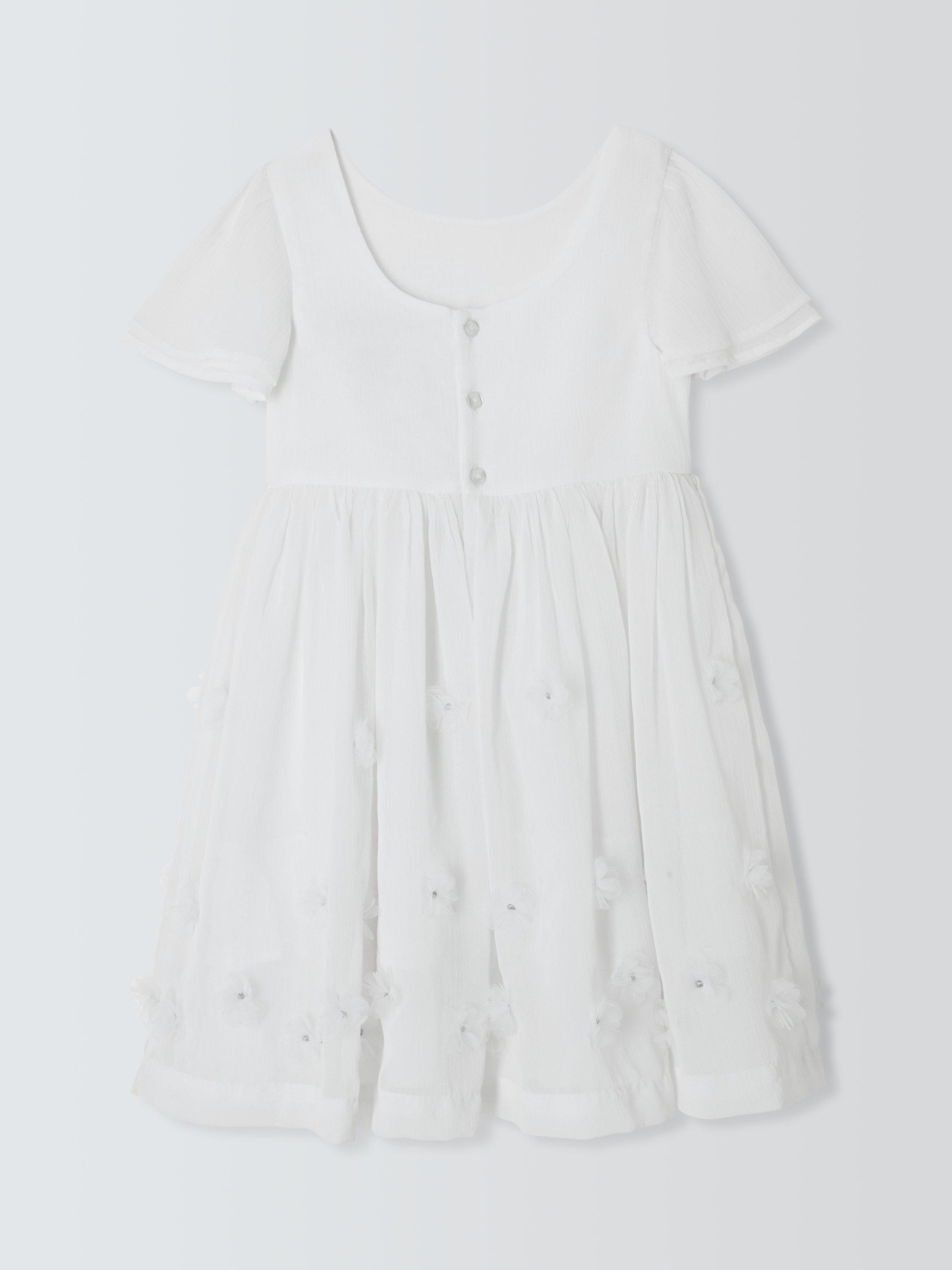 Product image 4 of 7, which shows John Lewis Heirloom Collection Kids' 3D Flower Bridesmaid Dress, White, 2 years
