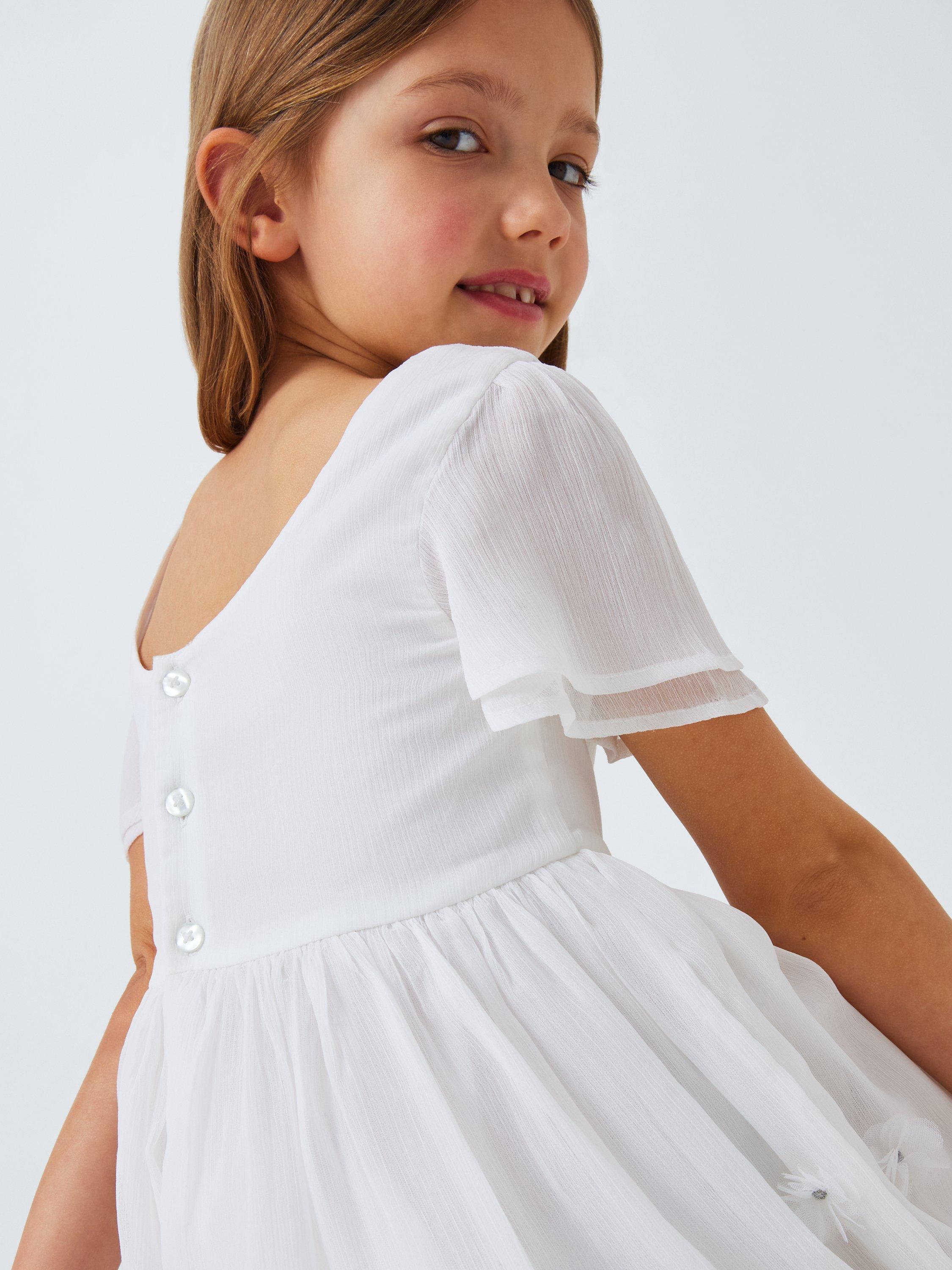 Product image 6 of 7, which shows John Lewis Heirloom Collection Kids' 3D Flower Bridesmaid Dress, White, 2 years