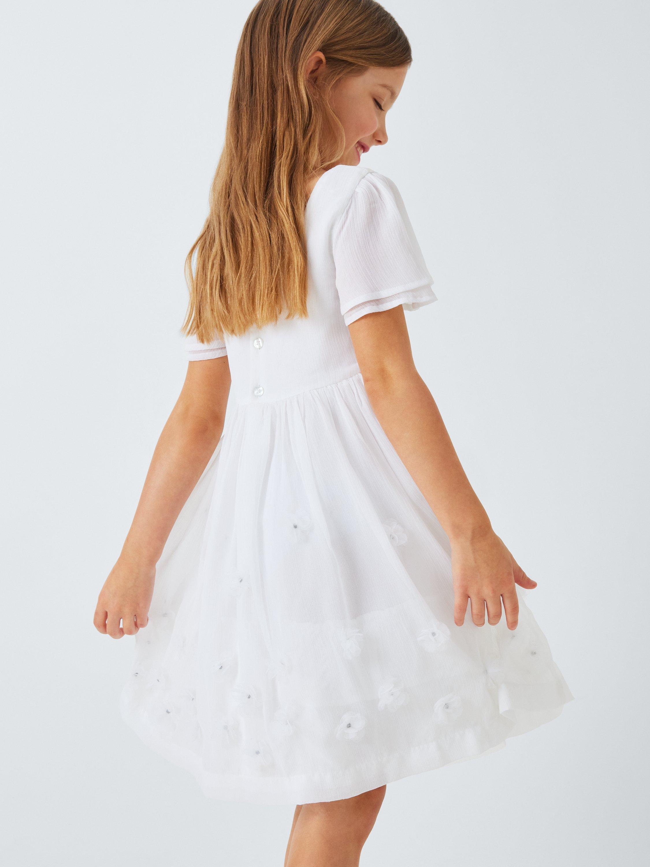 Product image 7 of 7, which shows John Lewis Heirloom Collection Kids' 3D Flower Bridesmaid Dress, White, 2 years