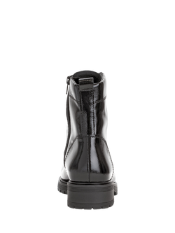 Gabor Wide Fit Flamboyant Leather Biker Boots, Black Patent - view 2, Black Patent
