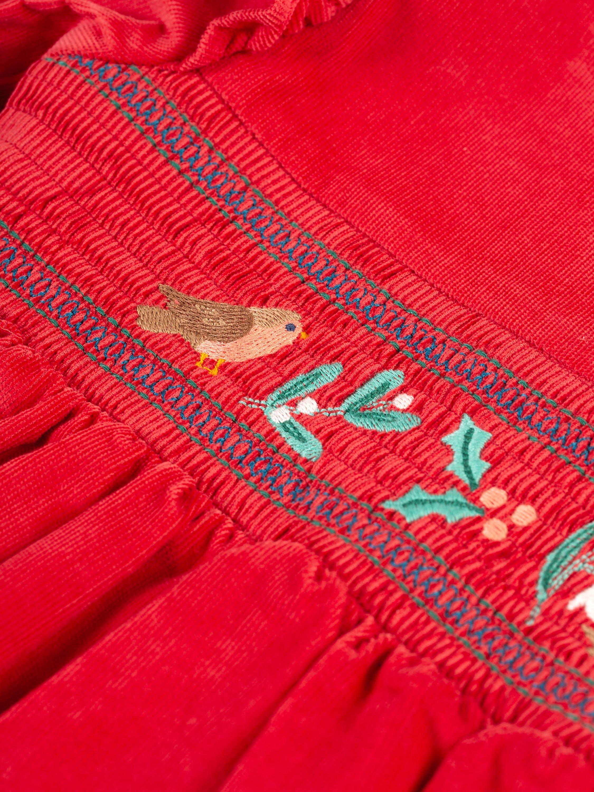 Product image 4 of 5, which shows Frugi Kids' Leonora Dress, True Red, 2-3 years