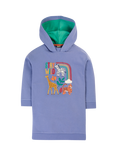 Frugi Kids' Ria Hoodie Dress, Grape/Stay Wild