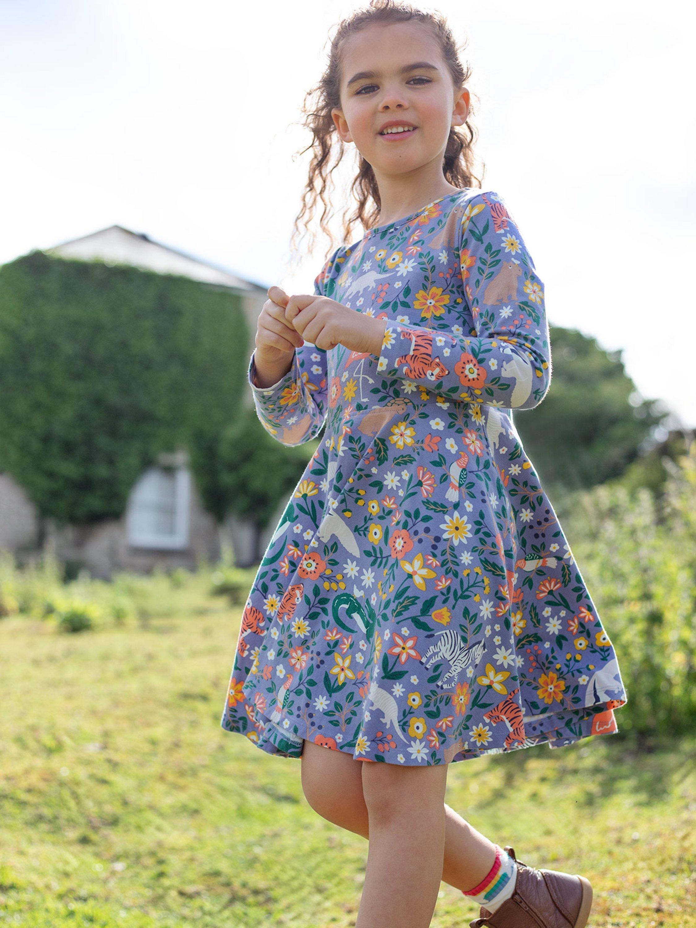 Frugi Kids Sofia Skater Dress Rainforest Friends