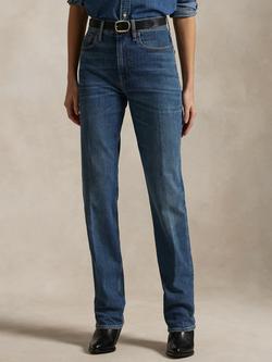 Polo Ralph Lauren High Rise Relaxed Straight Jeans, Telesto Wash - view 2, Telesto Wash