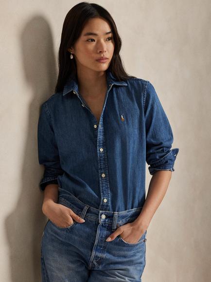 Polo Ralph Lauren Logo Denim Shirt, Blue, Blue