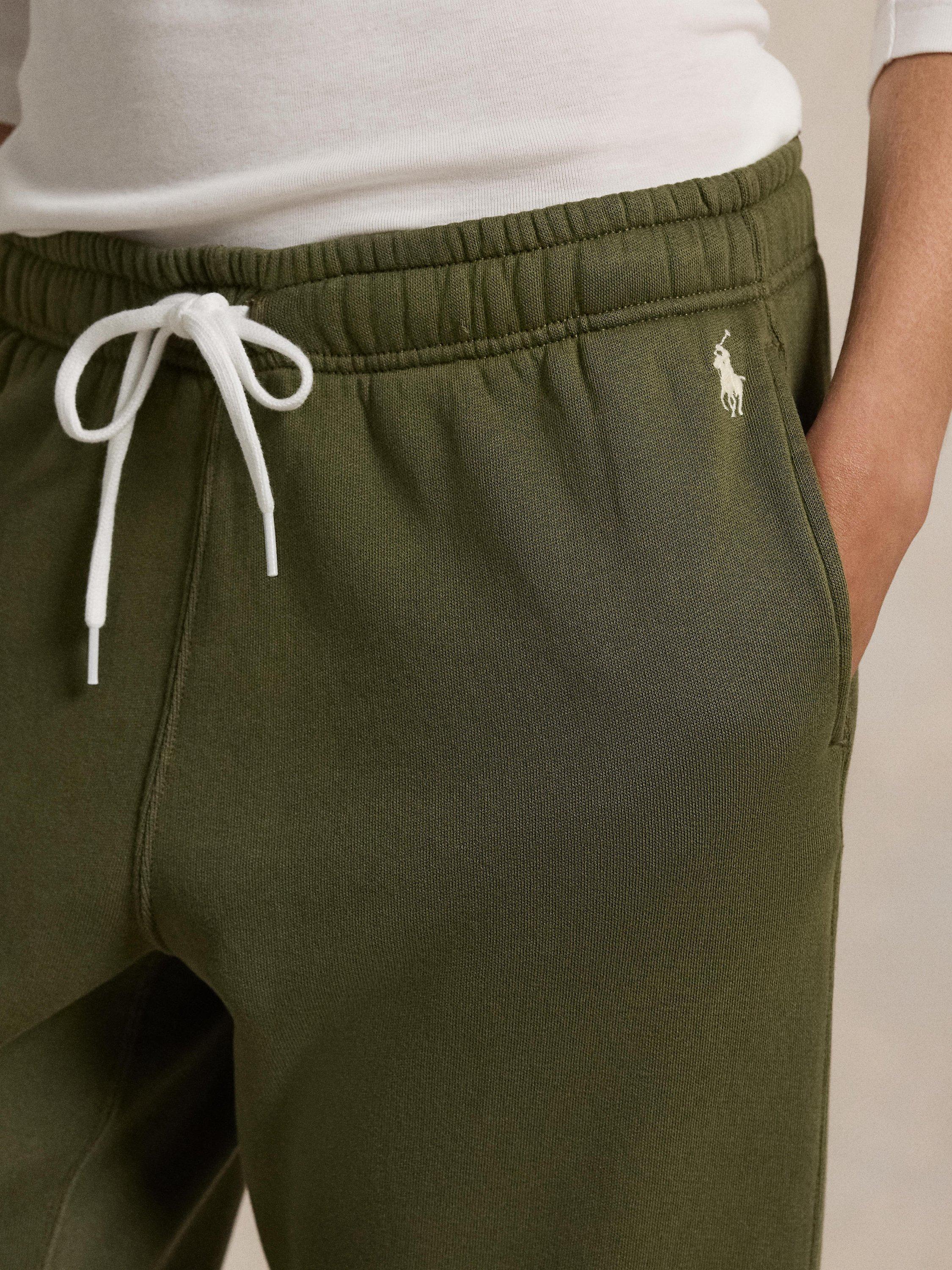 Product image 4 of 4, which shows Polo Ralph Lauren Cotton Fleece Elasticated Waist Joggers, Green, M