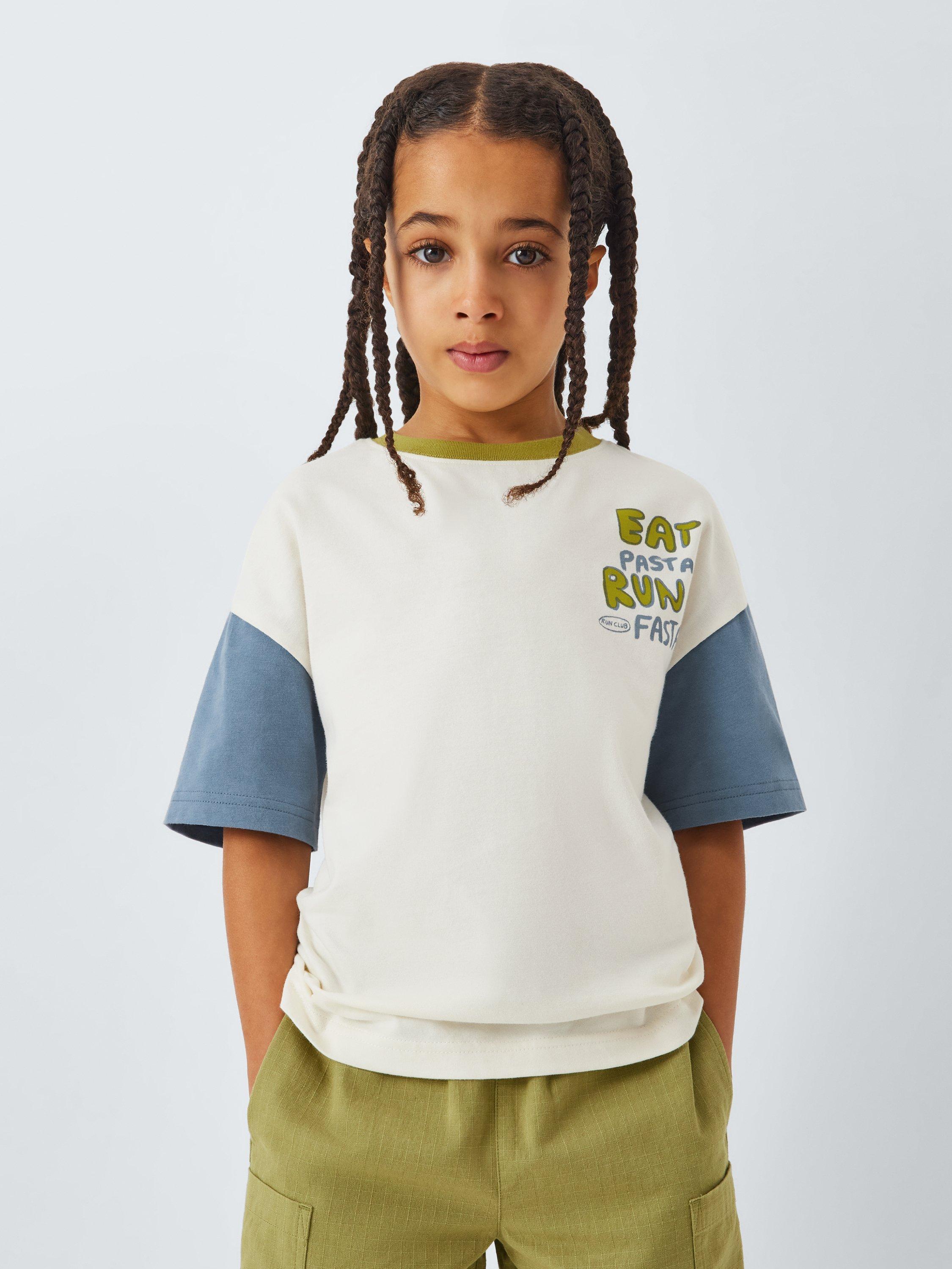 Product image 1 of 7, which shows John Lewis ANYDAY Kids' Fasta Pasta T-Shirt, Cream, 2 years
