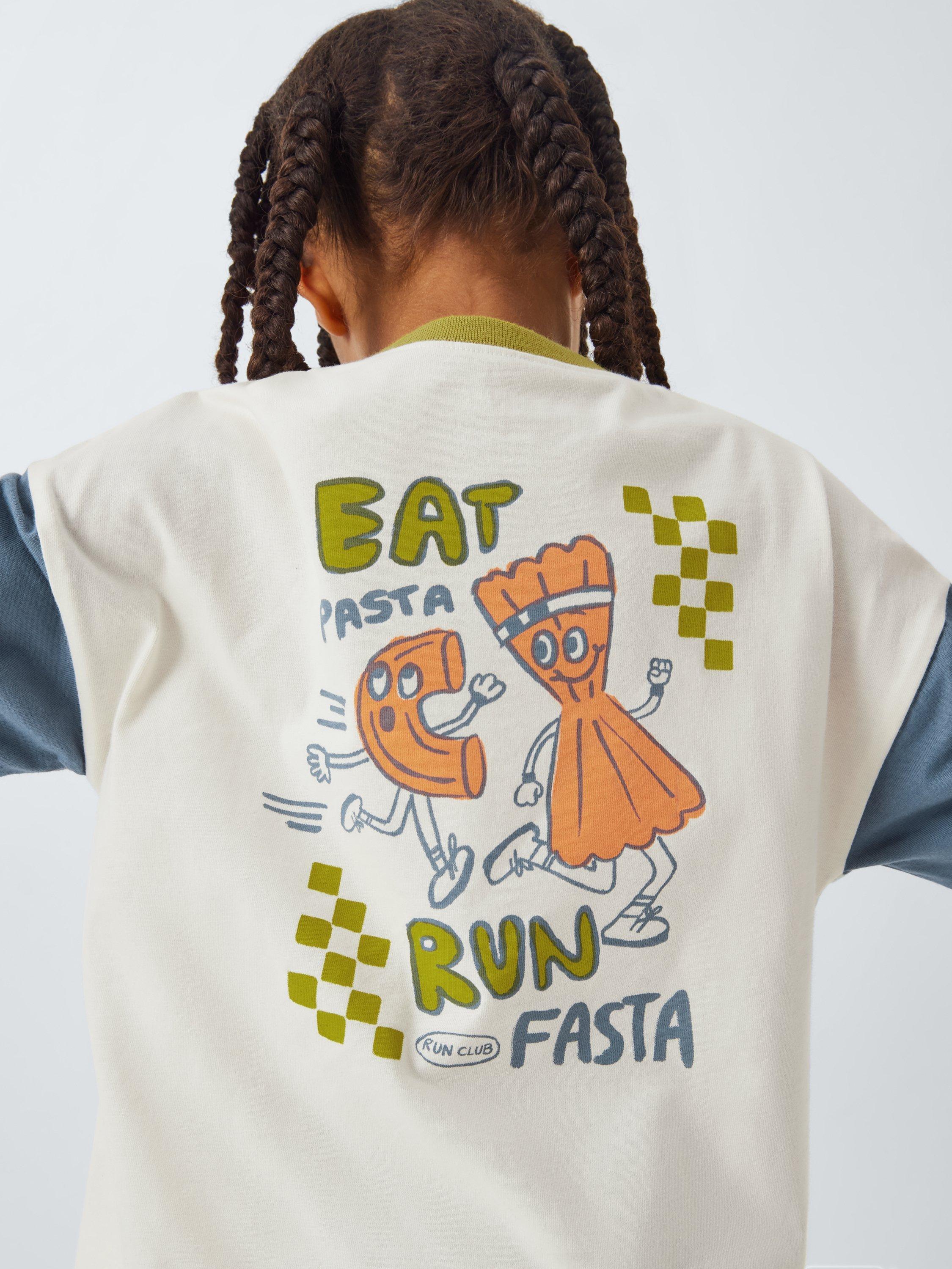 Product image 4 of 7, which shows John Lewis ANYDAY Kids' Fasta Pasta T-Shirt, Cream, 2 years