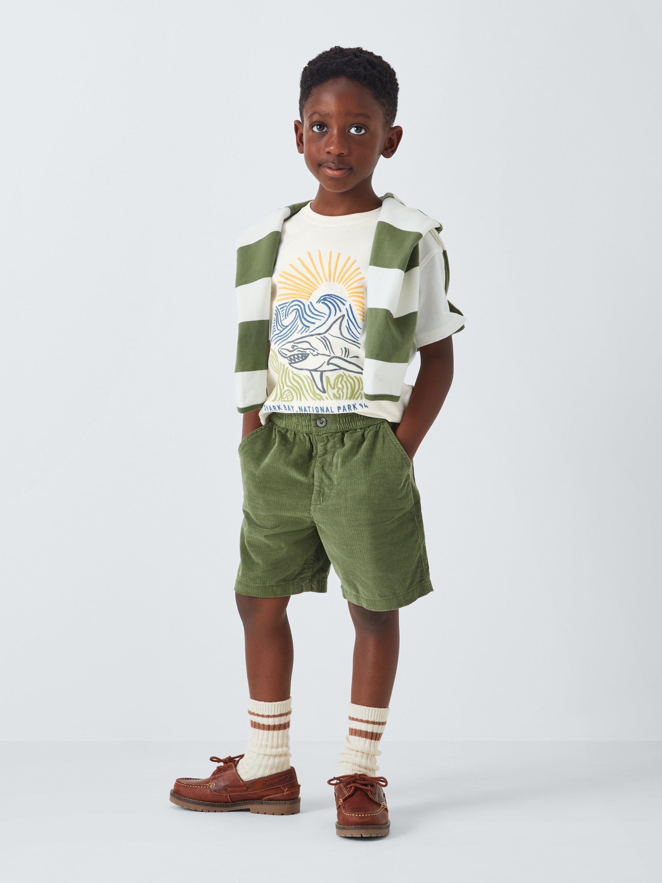 Product image 2 of 7, which shows John Lewis Kids' Shark Bay T-Shirt, White, 2 years