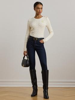 Lauren Ralph Lauren Montiva Cable Knit Jumper, Cream, Cream