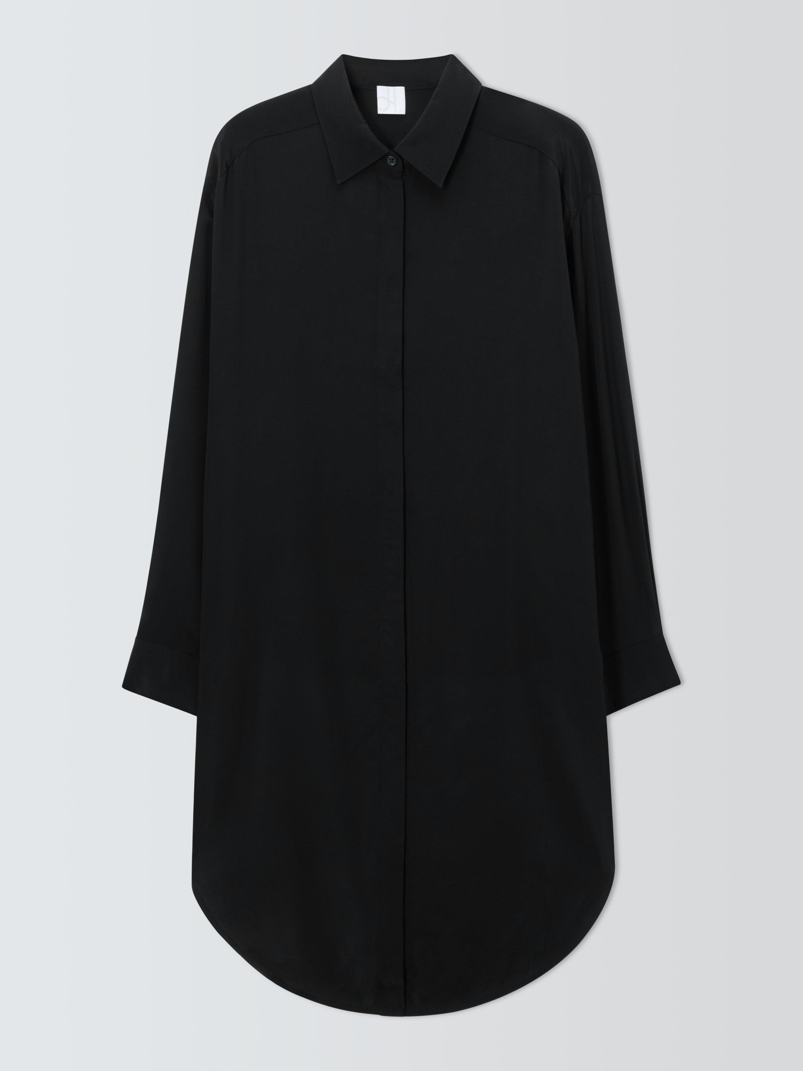 Product image 4 of 6, which shows John Lewis Wrap Long Sleeve Shirt , Black, 8