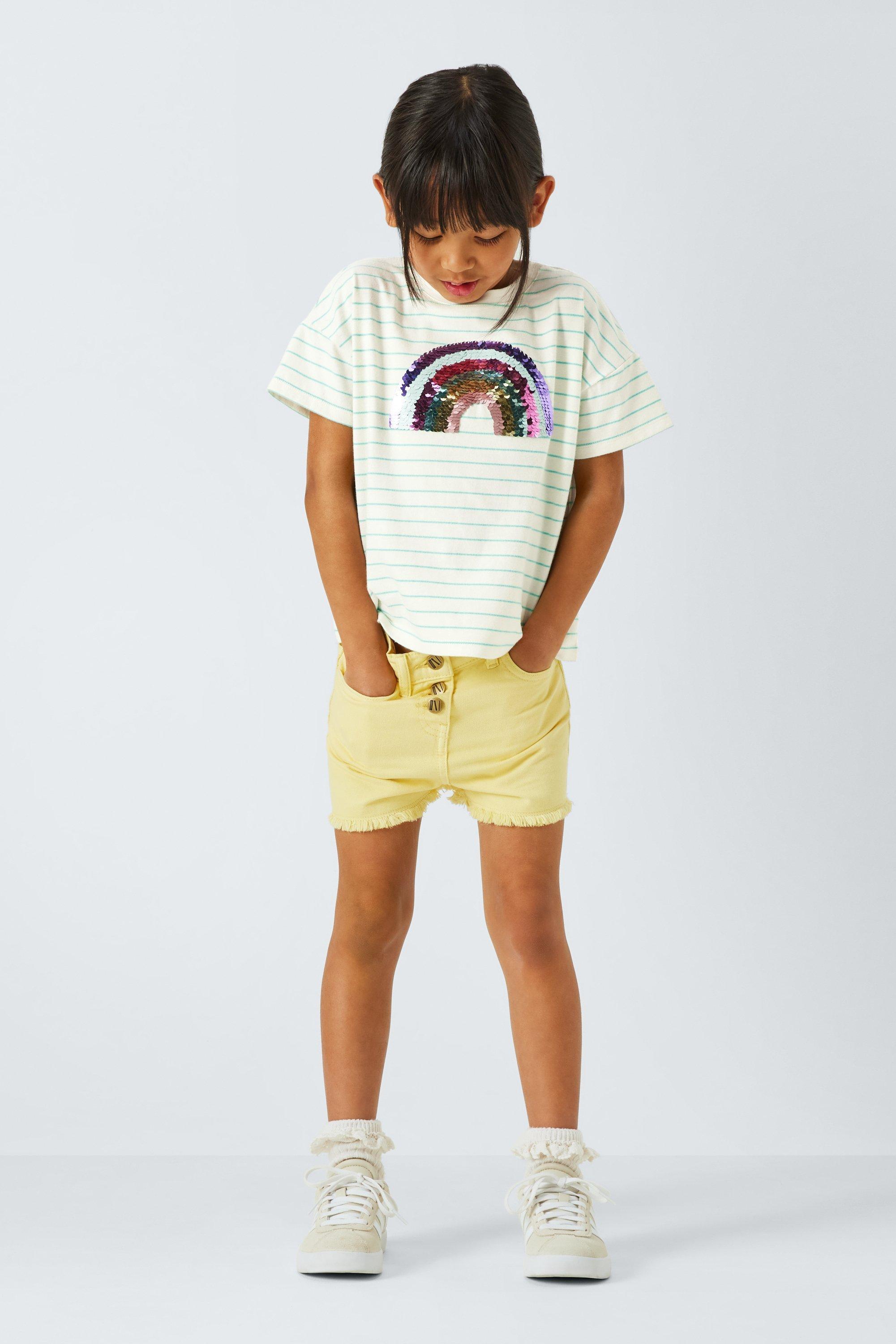 Product image 2 of 7, which shows John Lewis Kids' Sequin Rainbow T-Shirt, Multi, 2 years
