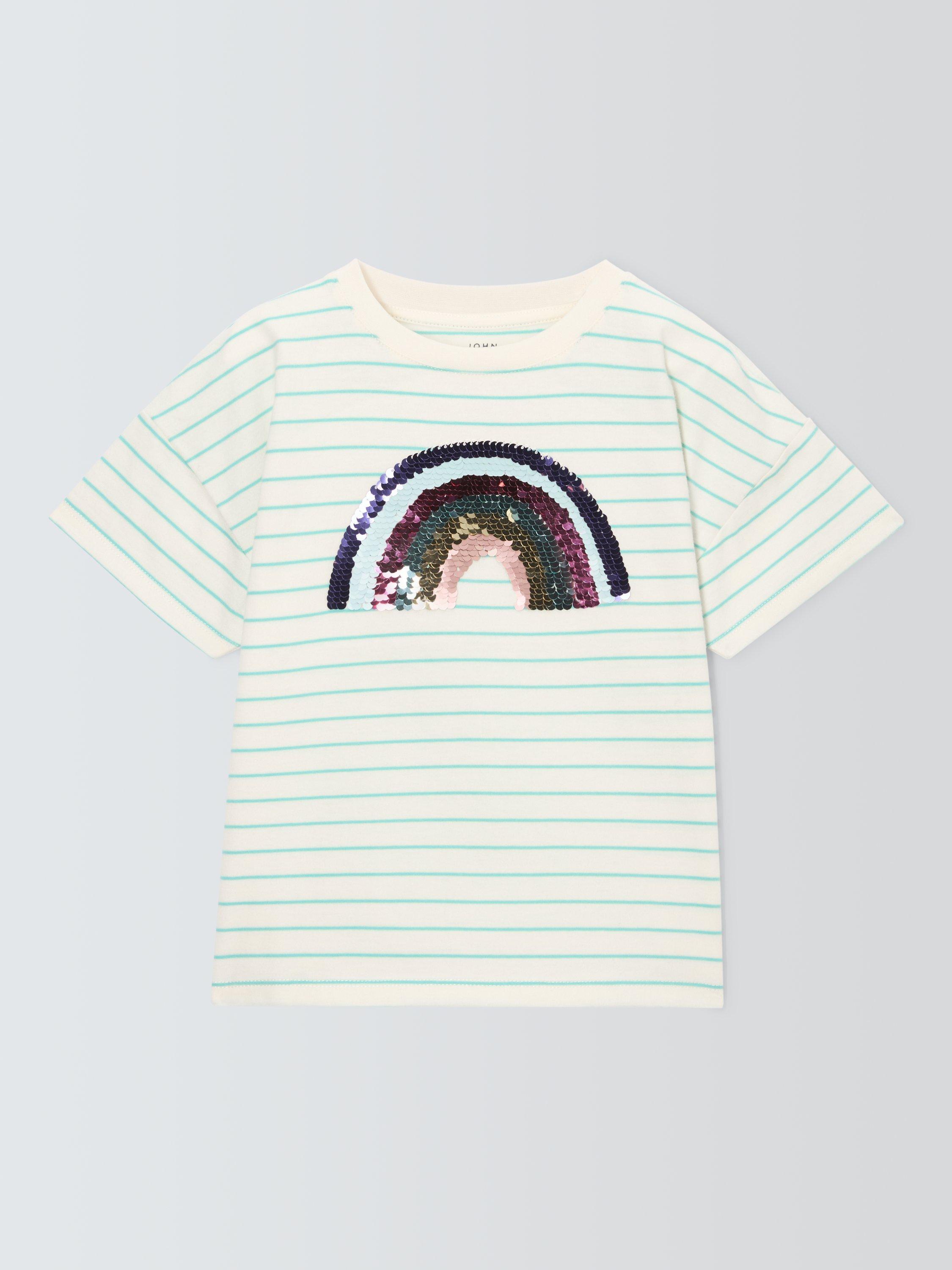 Product image 3 of 7, which shows John Lewis Kids' Sequin Rainbow T-Shirt, Multi, 2 years