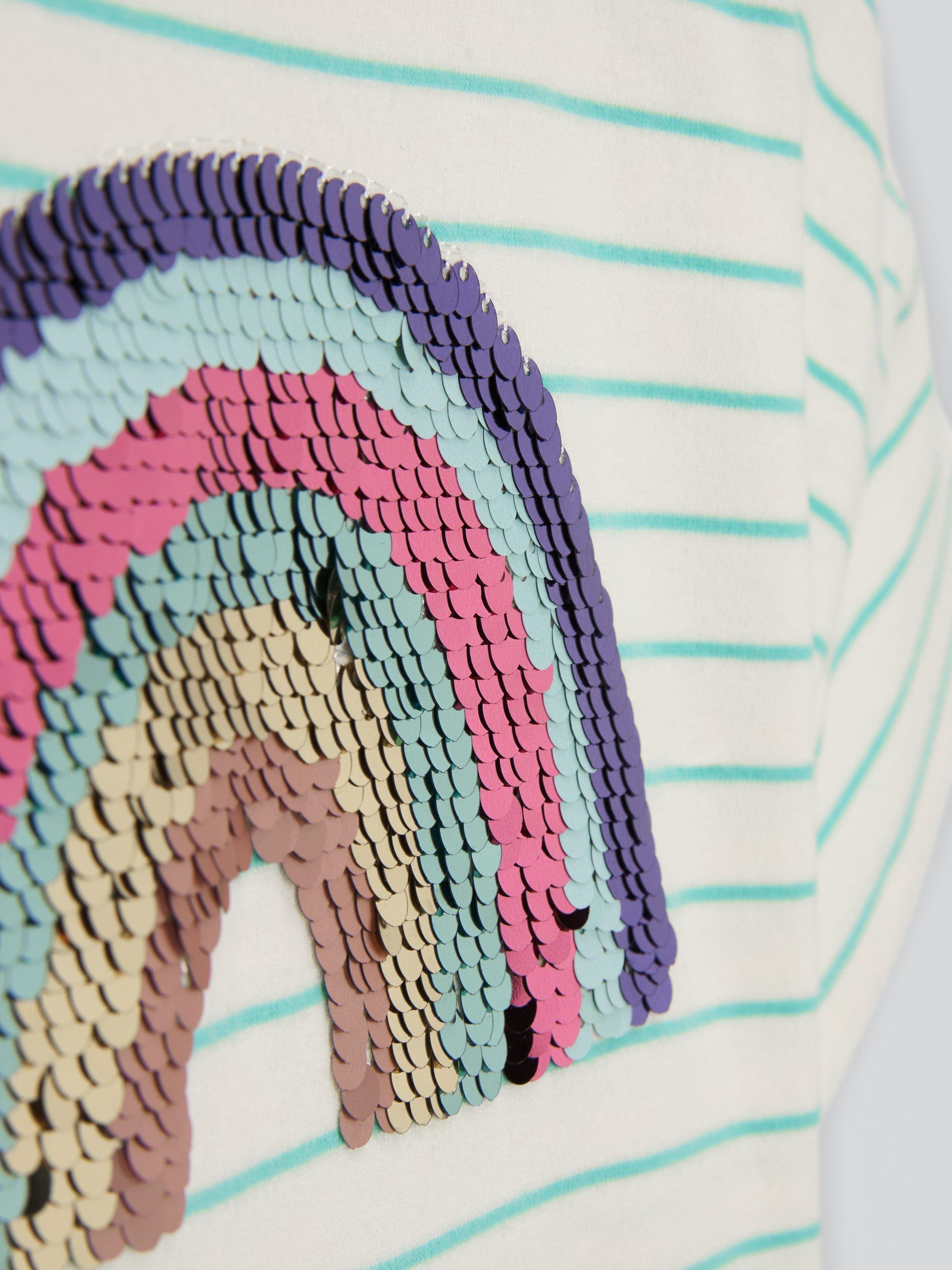 Product image 6 of 7, which shows John Lewis Kids' Sequin Rainbow T-Shirt, Multi, 2 years